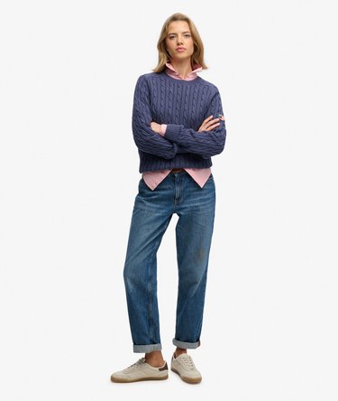 Slouchy Cable Knit Jumper Image 3