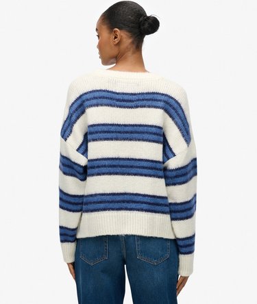 Slouchy Brushed Stripe Knit Jumper Image 5