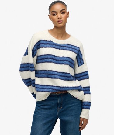 Slouchy Brushed Stripe Knit Jumper Image 1
