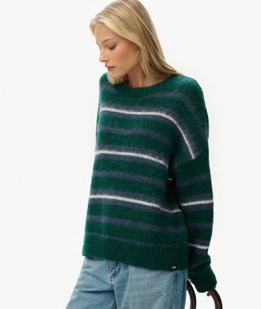 Slouchy Brushed Stripe Knit Jumper Image 2