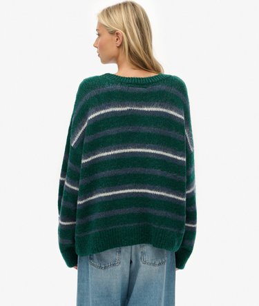 Slouchy Brushed Stripe Knit Jumper Image 5