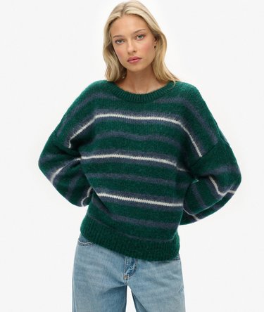 Slouchy Brushed Stripe Knit Jumper Image 1