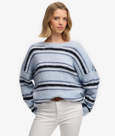 Slouchy Brushed Stripe Knit Jumper Image 1