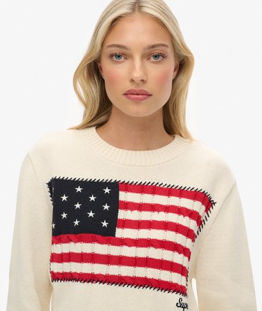 Athletic Essentials Americana Flag Crewneck Trui Image 4