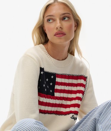 Athletic Essentials Americana Flag Crewneck Trui Image 2