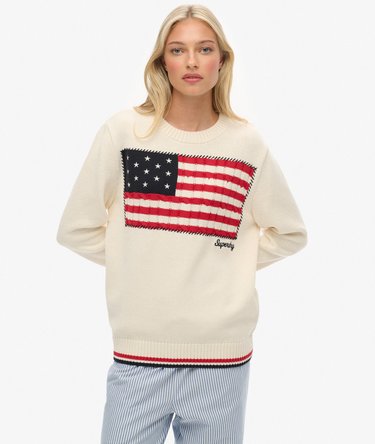 Athletic Essentials Americana Flag Crewneck Trui Image 1