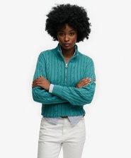 Slouchy Cable Half Zip Jumper