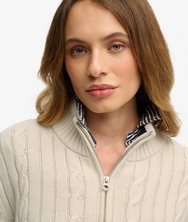 Cable Half Zip Knit Image 8