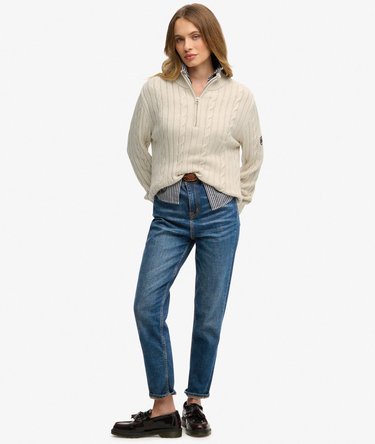 Cable Half Zip Knit Image 6