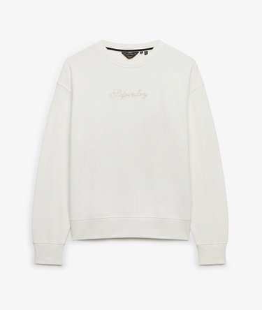Script Brand Loose Crew Sweatshirt Image 6