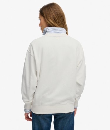 Script Brand Loose Crew Sweatshirt Image 5