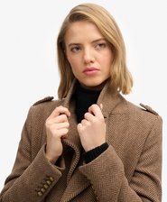 Manteau Croisé en Mélange de Laine