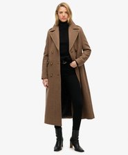 Manteau Croisé en Mélange de Laine