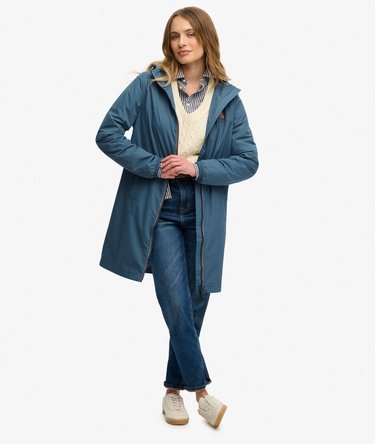 Lange Driekleurige Windbreaker Jas Image 1