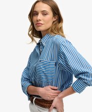 Poplin Afslappet Lang&aelig;rmet Skjorte