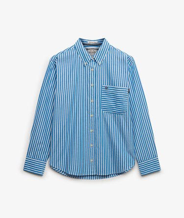 Poplin Afslappet Lang&aelig;rmet Skjorte Image 7