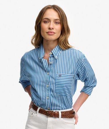 Poplin Afslappet Lang&aelig;rmet Skjorte Image 1