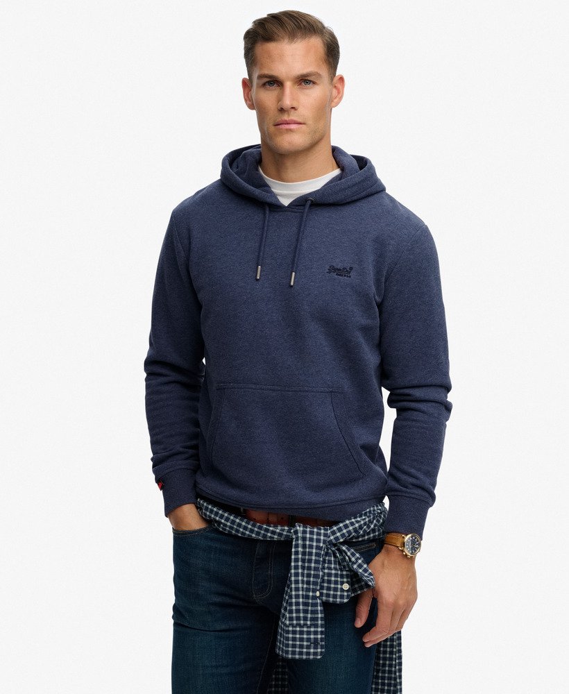 Essential Logo Hoodie-Heritage Navy Marl