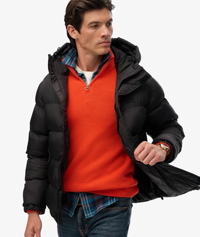 Black Puffer Jacket with Hood