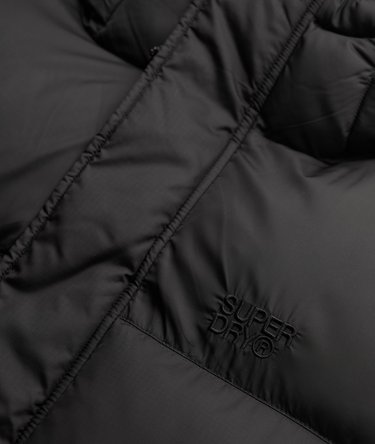 Black Puffer Jacket with Hood Image 6