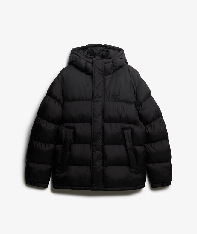 Black Puffer Jacket with Hood