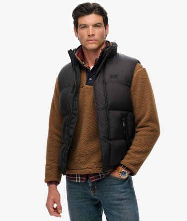 Black Puffer Gilet Image 3