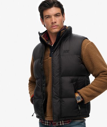 Black Puffer Gilet Image 4