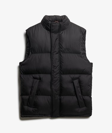 Black Puffer Gilet Image 8