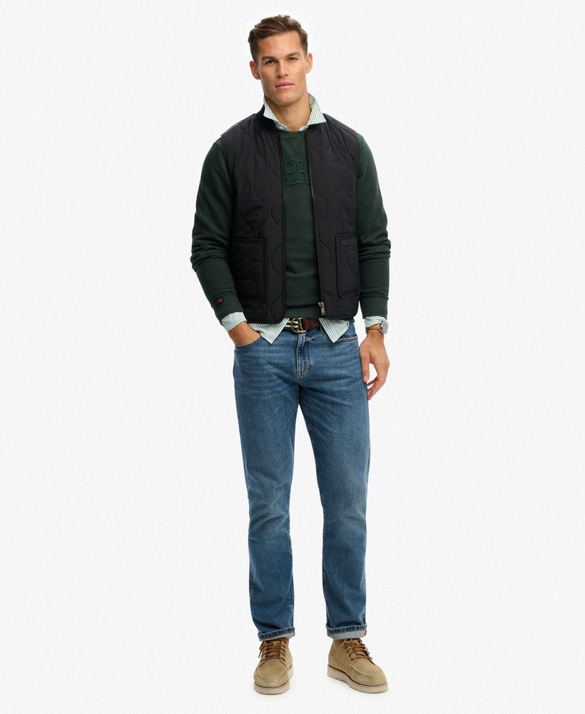 mens Military Liner Vest Jacket in JET BLACK | Superdry US