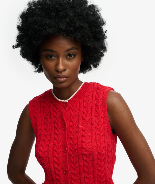 Cable Button Down Tank Top