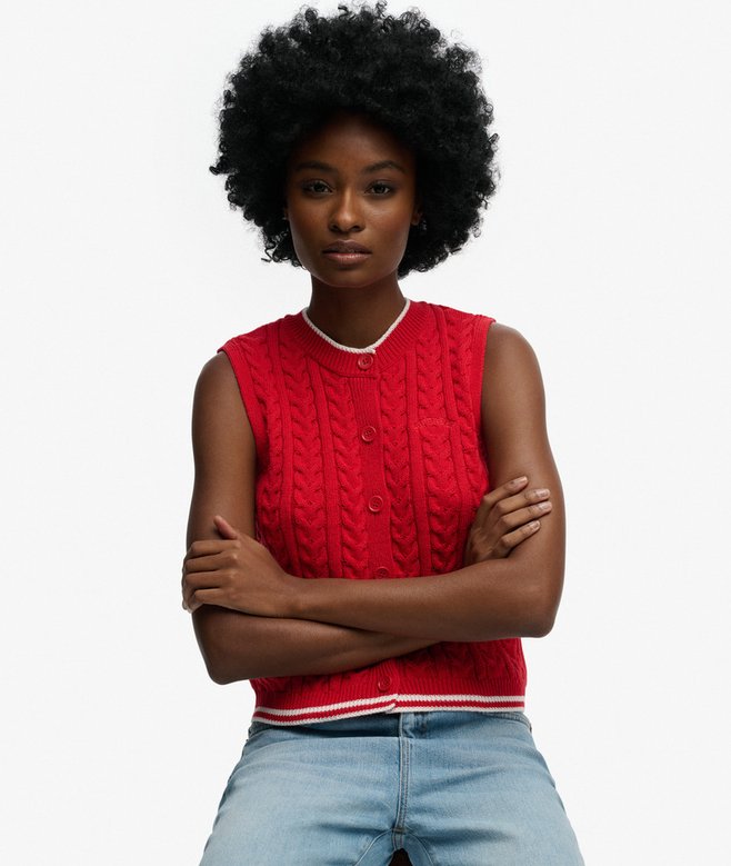 Cable Button Down Tank Top