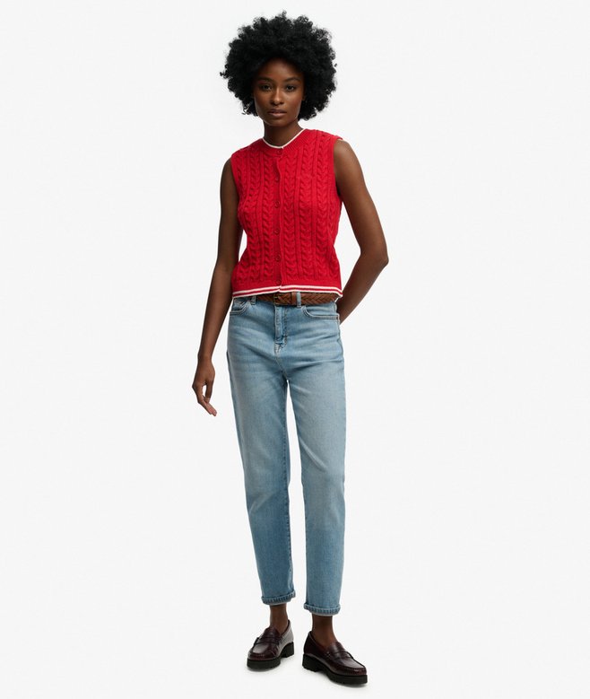 Cable Button Down Tank Top