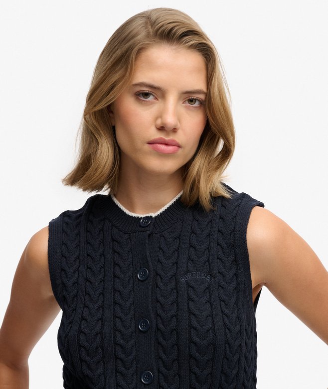 Cable Button Down Tank Top