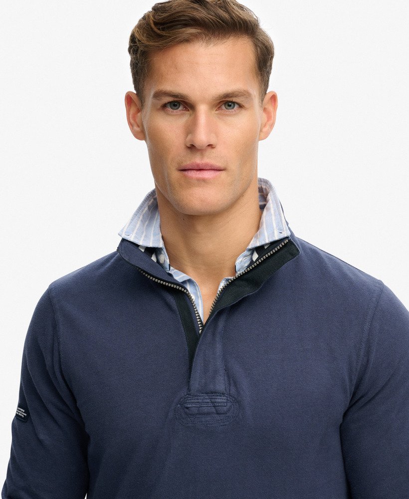 Superdry ラガーシャツ ネイビー サイズ15 Barbarian（バーバリアン） 