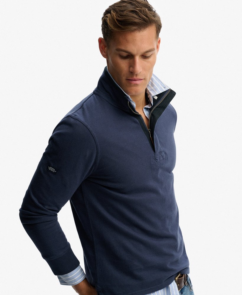 Superdry ラガーシャツ ネイビー サイズ15 Barbarian（バーバリアン） 