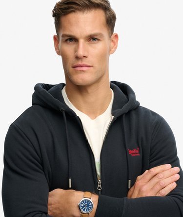 Essential Logo Half Brushed Zip Hoodie Image 4