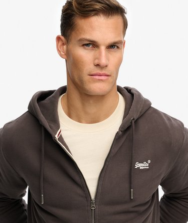 Essential Logo Half Brushed Zip Hoodie Image 4