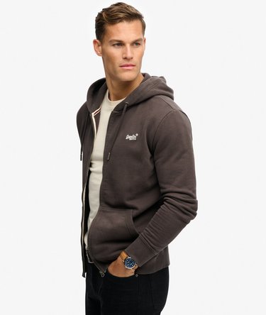 Essential Logo Half Brushed Zip Hoodie Image 2