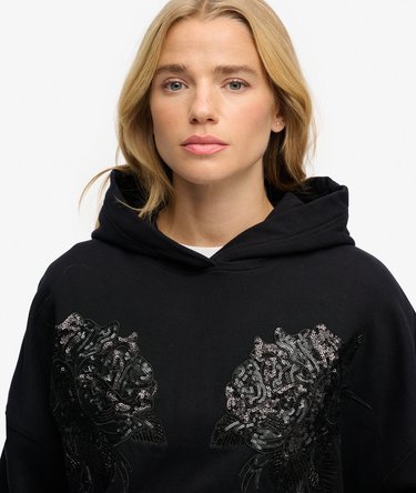 Übergroßer Hoodie mit Tattoo-Verzierung Image 4