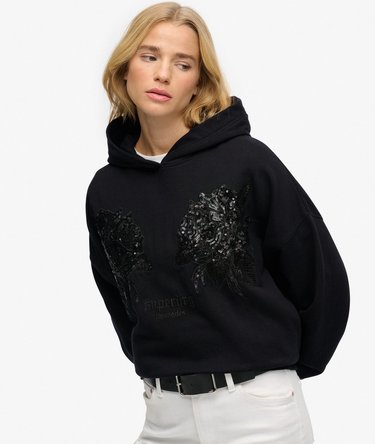 Übergroßer Hoodie mit Tattoo-Verzierung Image 2