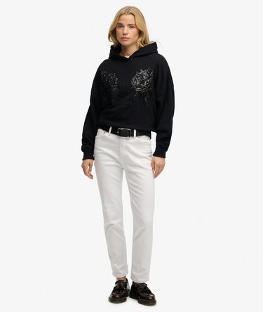 Übergroßer Hoodie mit Tattoo-Verzierung Image 3