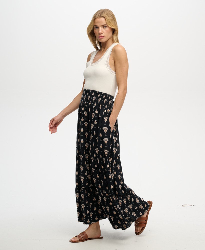 Monogram Print Maxi Skirt main image 1