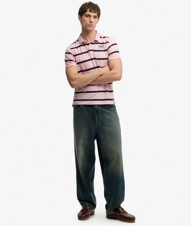 Vintage Stripe Jersey Polo Shirt Image 3