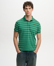 Vintage Stripe Jersey Polo Shirt