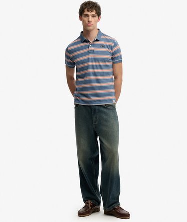 Vintage Stripe Jersey Polo Shirt Image 3