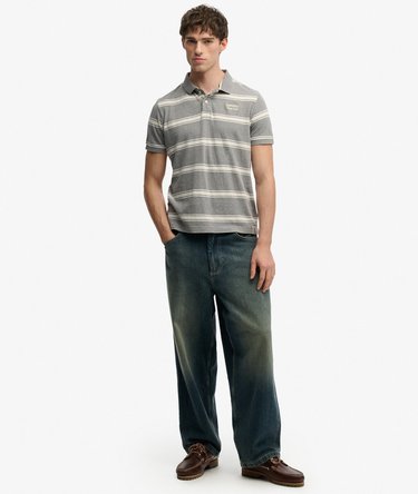 Vintage Stripe Jersey Polo Shirt Image 3