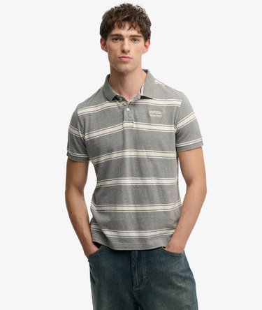 Vintage Stripe Jersey Polo Shirt Image 1