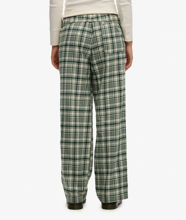 Pantalon à carreaux en coton avec élastique Image 5