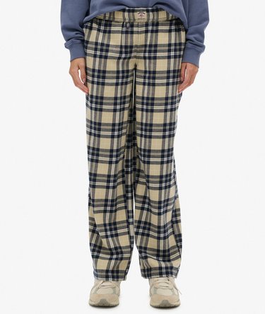 Pantalon à carreaux en coton avec élastique Image 4