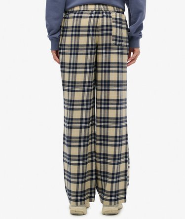 Pantalon à carreaux en coton avec élastique Image 5